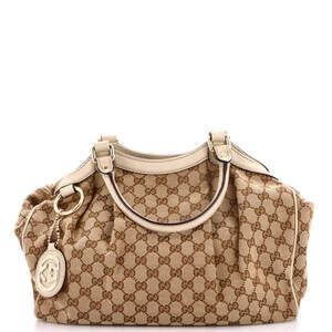 Gucci Sukey Tote Gg Canvas With Leather #244986G89B